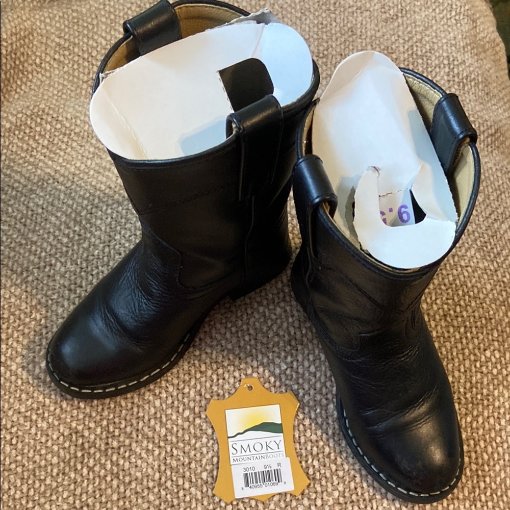 Smoky Mountain Black leather Children’s Boots